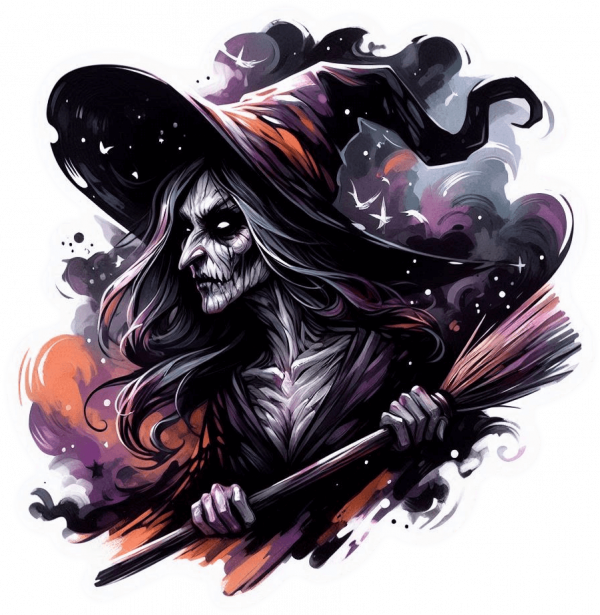 Bruja en Acuarela Gaouche