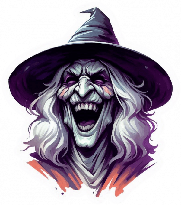 Bruja terrorifico en Acuarela Gaouche