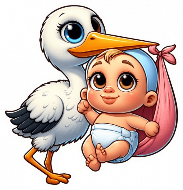 Cigueña y Bebe