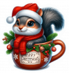 Ardilla y Taza de Navidad