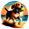 Beagle jugando en la Playa