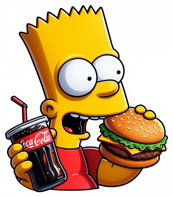 Bart simpson comiendo