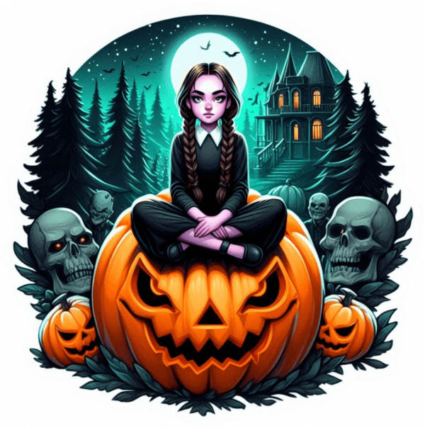 Wednesday adams sobre calabaza