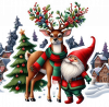 Venado y gnomo Navidad