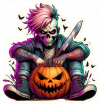 Calavera y Calabaza Gótica