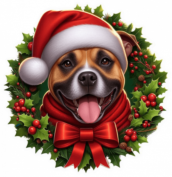American Staffordshire terrier de Navidad
