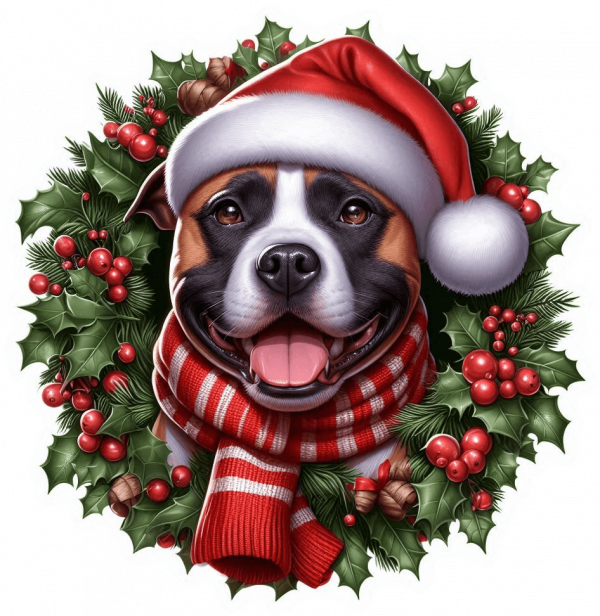 American Staffordshire terrier de Navidad