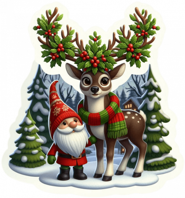 Venado y Gnomo Navidad