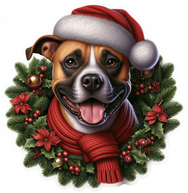 American Staffordshire terrier de Navidad