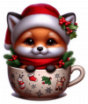 Zorro y Taza de Navidad