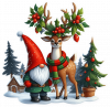 Venado y gnomo Navidad