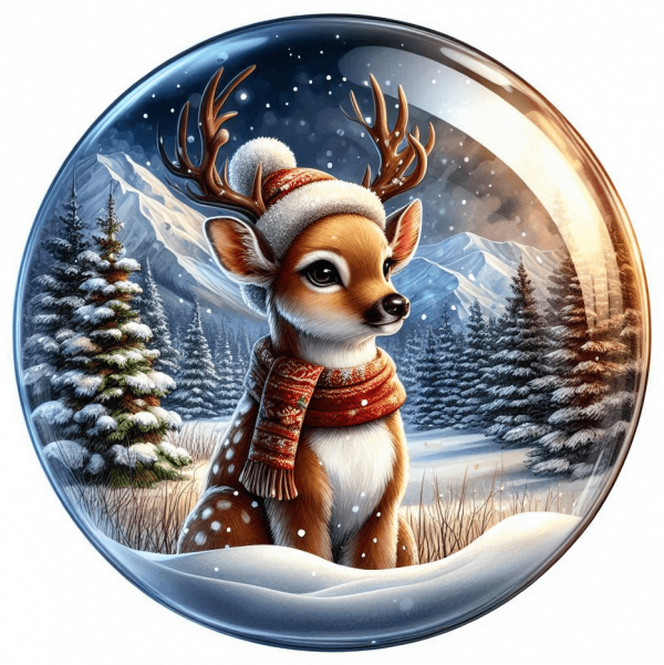Venado Navideño en Cristal
