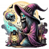 Bruja Gótica y Calavera