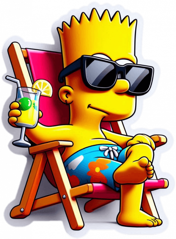Bart Simpson en la playa