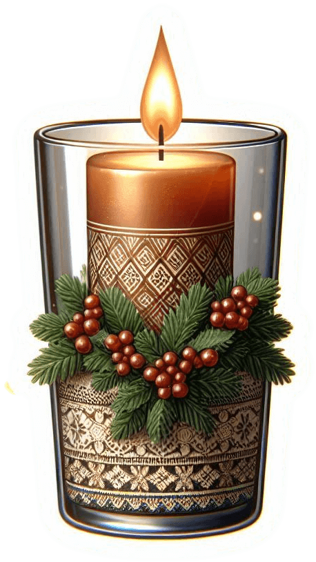 Vela y portavela de Navidad