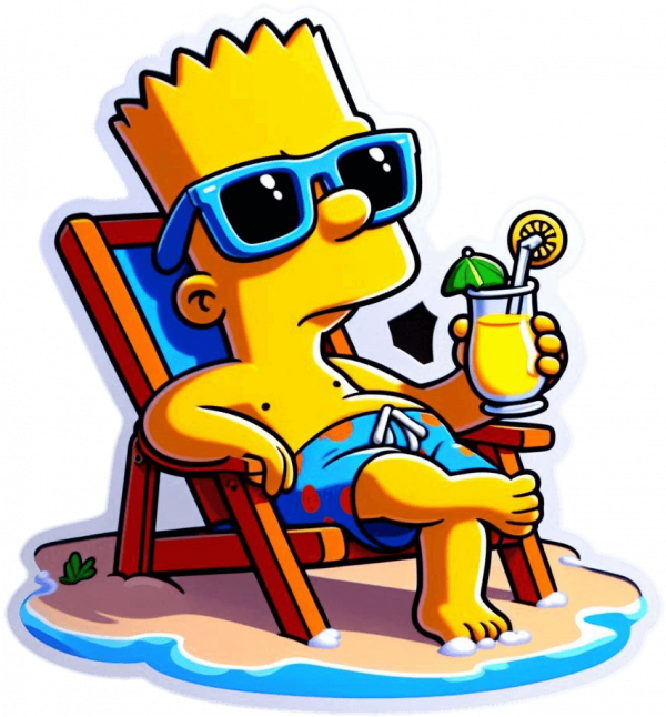 Bart Simpson en la playa
