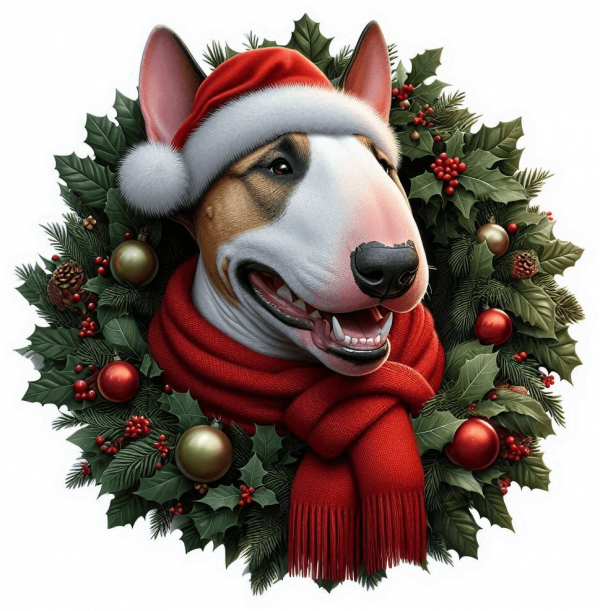 Bull terrier de Navidad