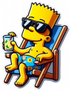 Bart Simpson en la playa