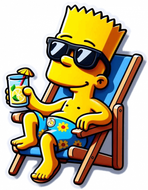 Bart Simpson en la playa