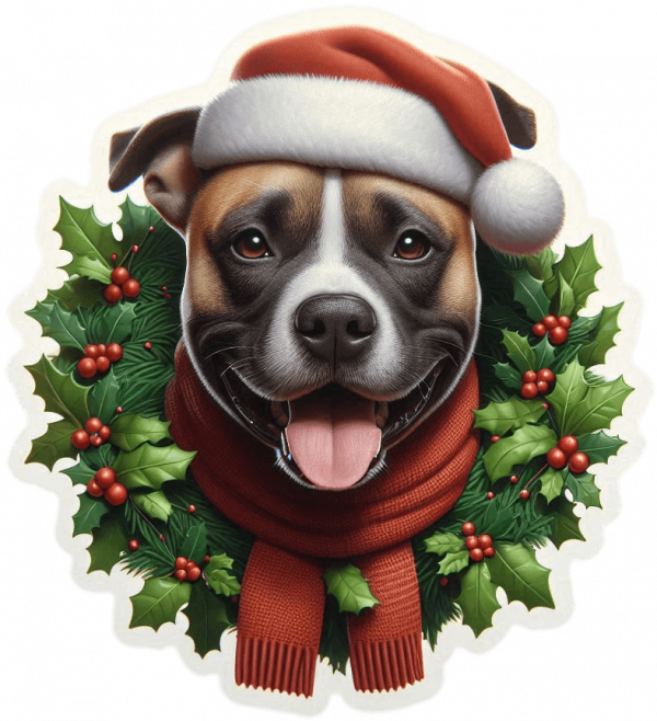 American Staffordshire terrier de Navidad