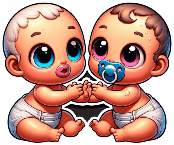 Bebes Gemelos Jugando