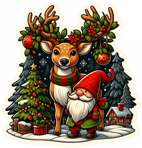 Venado y Gnomo Navidad