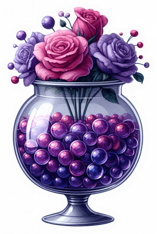 Centro de Mesa Con Abalorios y Rosas