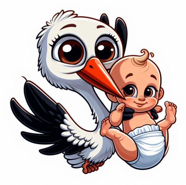 Cigueña y Bebe