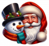 Cara de Santa y Muñeco de Nieve