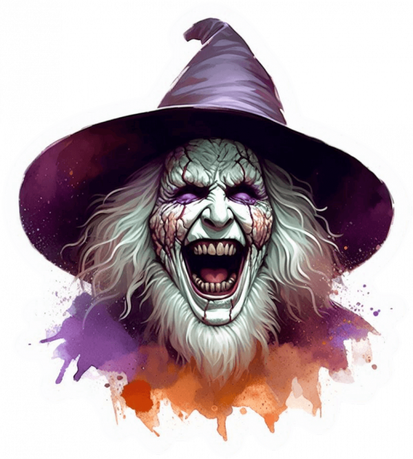 Bruja terrorifico en Acuarela Gaouche