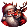 Cara de Santa Y Rudolf navidad