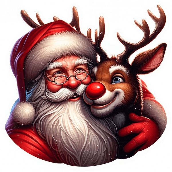 Cara de Santa Y Rudolf navidad