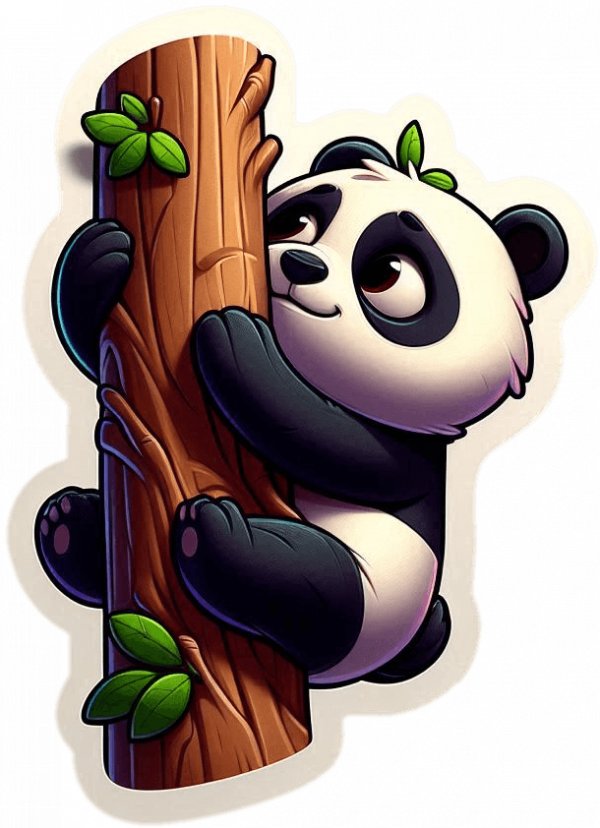 Osito panda en arbol