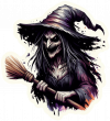 Bruja en Acuarela Gaouche
