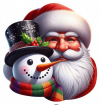 Santa Claus y Muñeco de Nieves