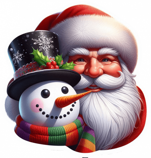 Santa Claus y Muñeco de Nieves