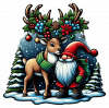 Venado y Gnomo Navideño