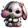 Conejita Bebe con flores