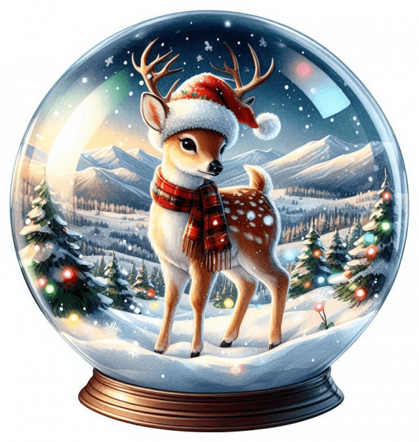 Venado Navideño en Cristal