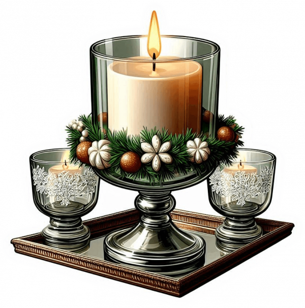Vela y portavela de Navidad