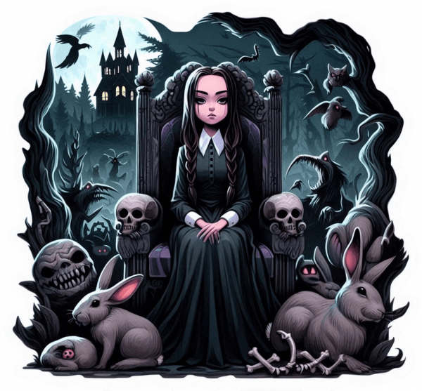 Wednesday Adams sobre calabaza