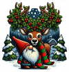 Venado y gnomo Navidad