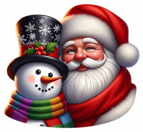 Cara De Santa Y Muñeco De Nieve 07