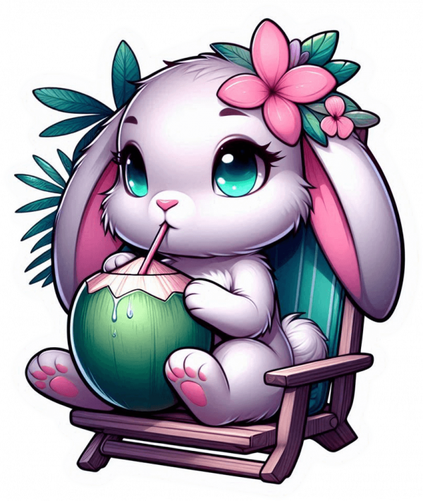 Conejito Tomando Coco 08