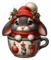 Conejo Y Taza De Navidad 01