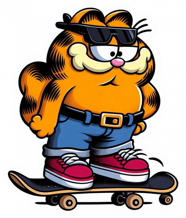 Garfield Skateboarding 02