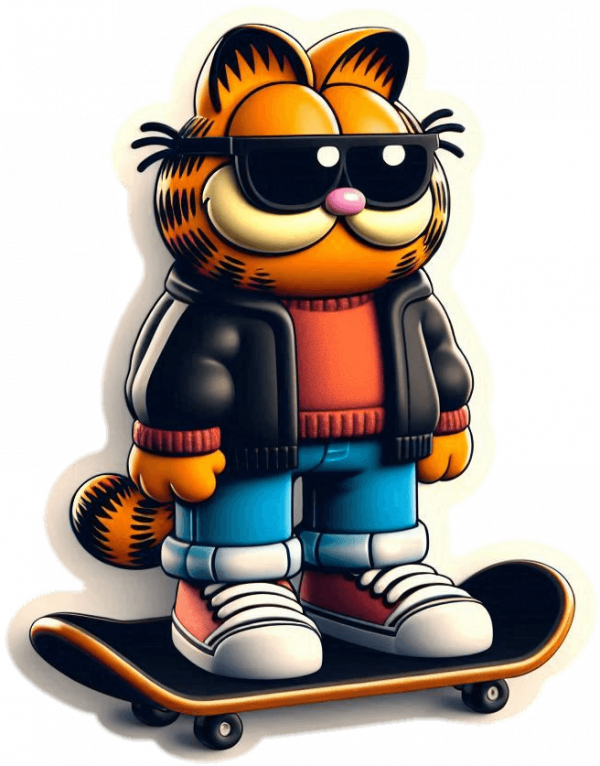 Garfield Skateboarding 01
