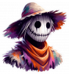 Espantapajaro Halloween En Acuarela Gaouche 01