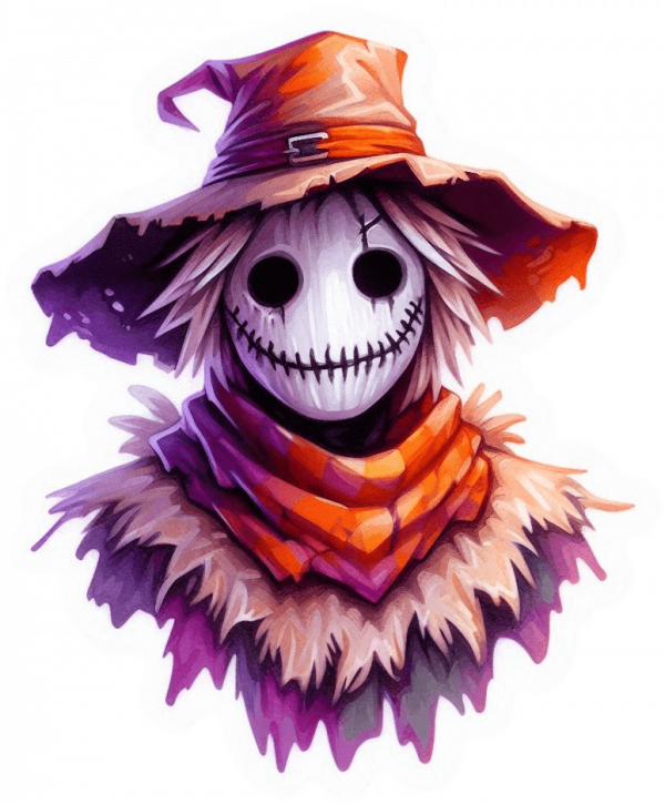 Espantapajaro Halloween En Acuarela Gaouche 02