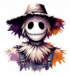 Espantapajaro Halloween En Acuarela Gaouche 04